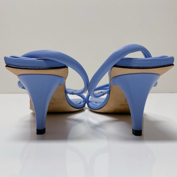 Neil J. Rodgers Janel Blue Italian Nappa Leather Kitten Heel Sandals 55mm Italy - Picture 6 of 11